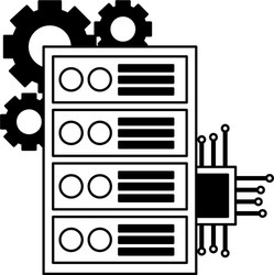 Computer case motherboard circuit gears vector