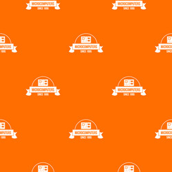 microcomputers pattern orange vector image