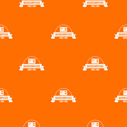 Microcomputers pattern orange vector