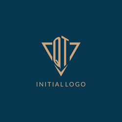qt logo initials triangle shape style creative vector image