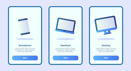 smartphone notebook desktop for mobile apps vector image