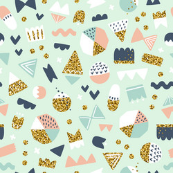 Sparkly Gold Shapes Pattern vector image