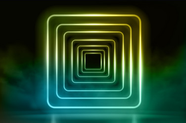 3d abstract background square portal glowing vector image