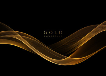 abstract shiny golden wavy design element flow vector image