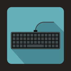 black computer keyboard icon flat style vector image