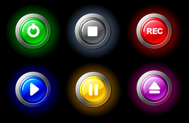 buttons with video characters vector