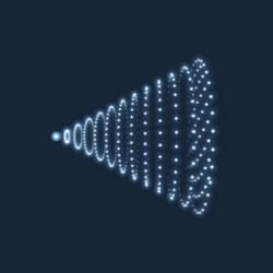 cone object with dots geometric shape for design vector image
