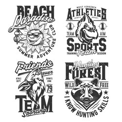 Hunting & Beach Sport T-Shirt Prints Vector Image