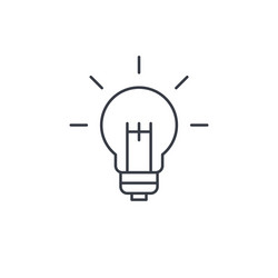 Lightbulb Idea Icon - Thin Line vector image
