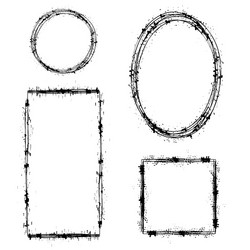 set of different ink frames distressed shapes vector image