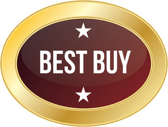 an isolated red label with text and golden borders vector image