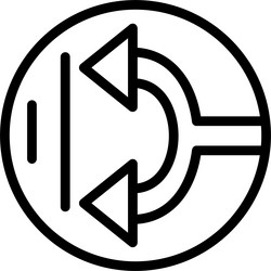 arrow split left linear style icon design vector image