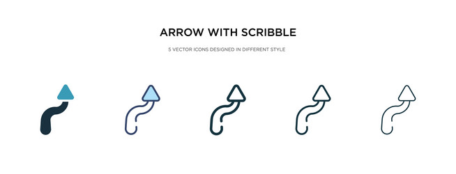 arrow with scribble icon in different style two vector image