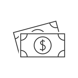 Dollar banknote flat icon Royalty Free Vector Image