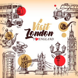 hand drawn sketch england vintage banner london Vector Image