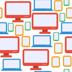 seamless pattern with gadgets pc notebook tablet vector image