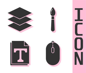 set computer mouse layers text file document vector image