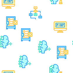 artificial intelligence system icons set isolated vector image