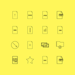 Files and folders linear icon set simple outline vector