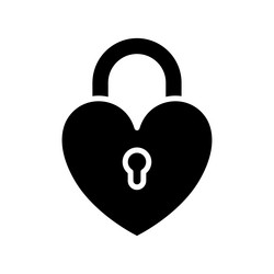 heart lock icon locked shaped padlock vector