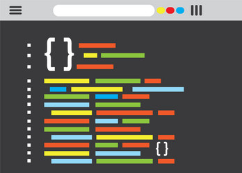 programming code on a browser window vector image