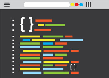 Programming code on a browser window vector