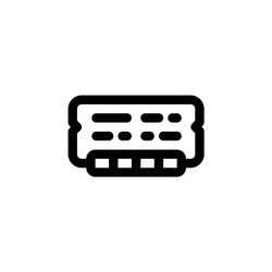 ram icon computer component outline style vector image