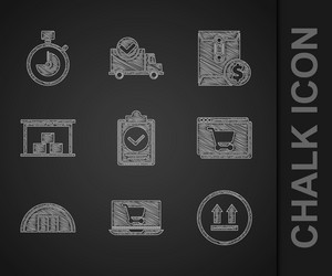 set verification of delivery list clipboard vector image