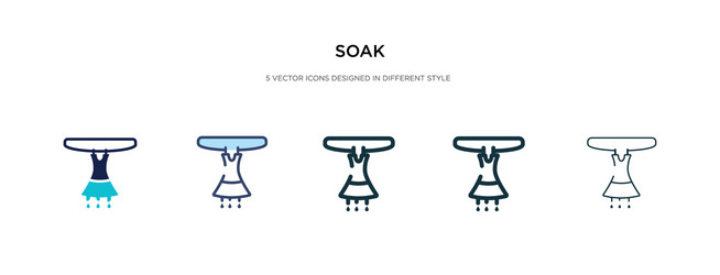 soak icon in different style two colored vector image
