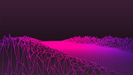 Synthwave background pink 80s grid backdrop Vector Image
