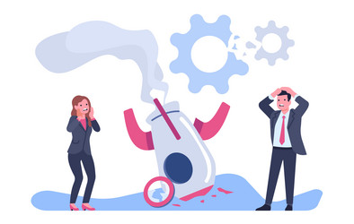 business project crash entrepreneur failure vector