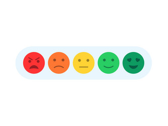 Feedback with funny flat style emoji emoticon vector