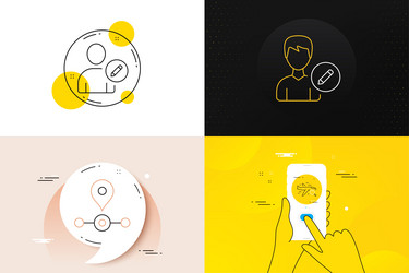 minimal set of search flight edit user vector image