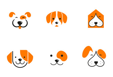 modern style pets logos icons dog cat vector