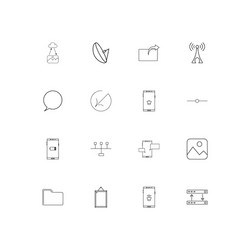 Network and database linear thin icons set vector