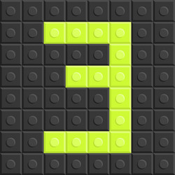 puzzle building blocks number three flat design vector image