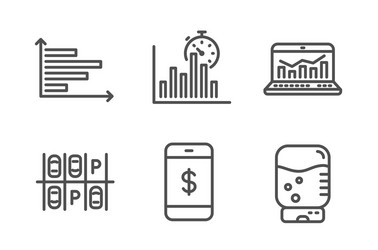 report timer horizontal chart and smartphone vector image