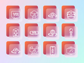 set line 3d modeling 360 degree view augmented vector image