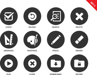 application buttons icons on white background vector image