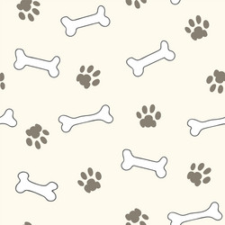 bones and paw prints repeat pattern vector image