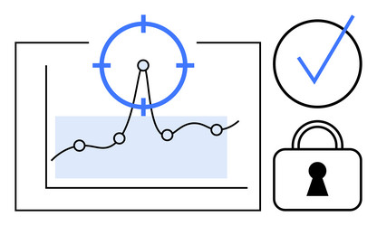 business analytics data graph with check mark vector image