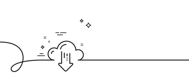 cloud computing download line icon internet data vector image