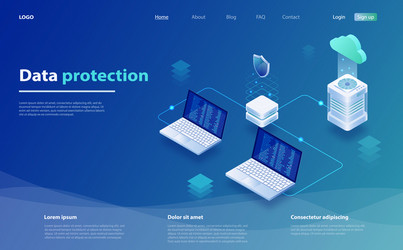 Cloud Data Storage & Computing vector image