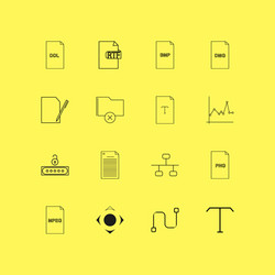 files and folders linear icon set simple outline vector image
