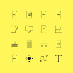 Files and folders linear icon set simple outline vector