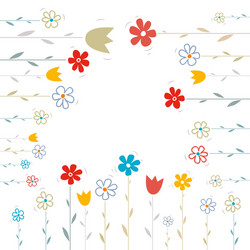 Flowers on white background vector