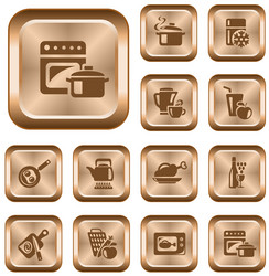 Kitchen and cooking buttons vector