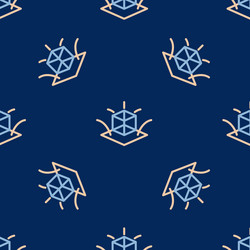 line 3d modeling icon isolated seamless pattern vector image