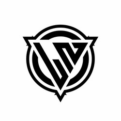 Ln logo monogram with triangle and hexagon modern Vector Image