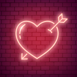 Neon lamp frame on brick wall background las Vector Image